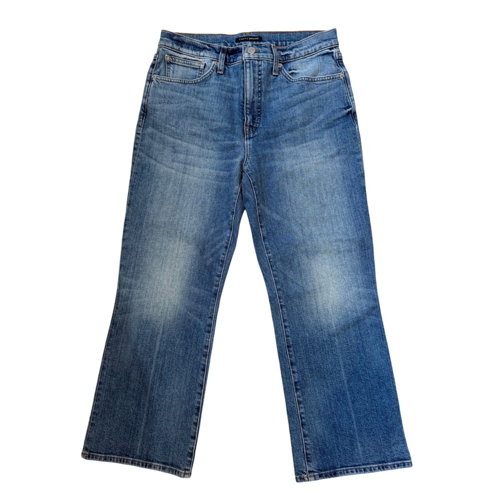 Lucky Brand Bridgette High Rise Crop Mini Boot Jeans Blue Wash Size 10/30A